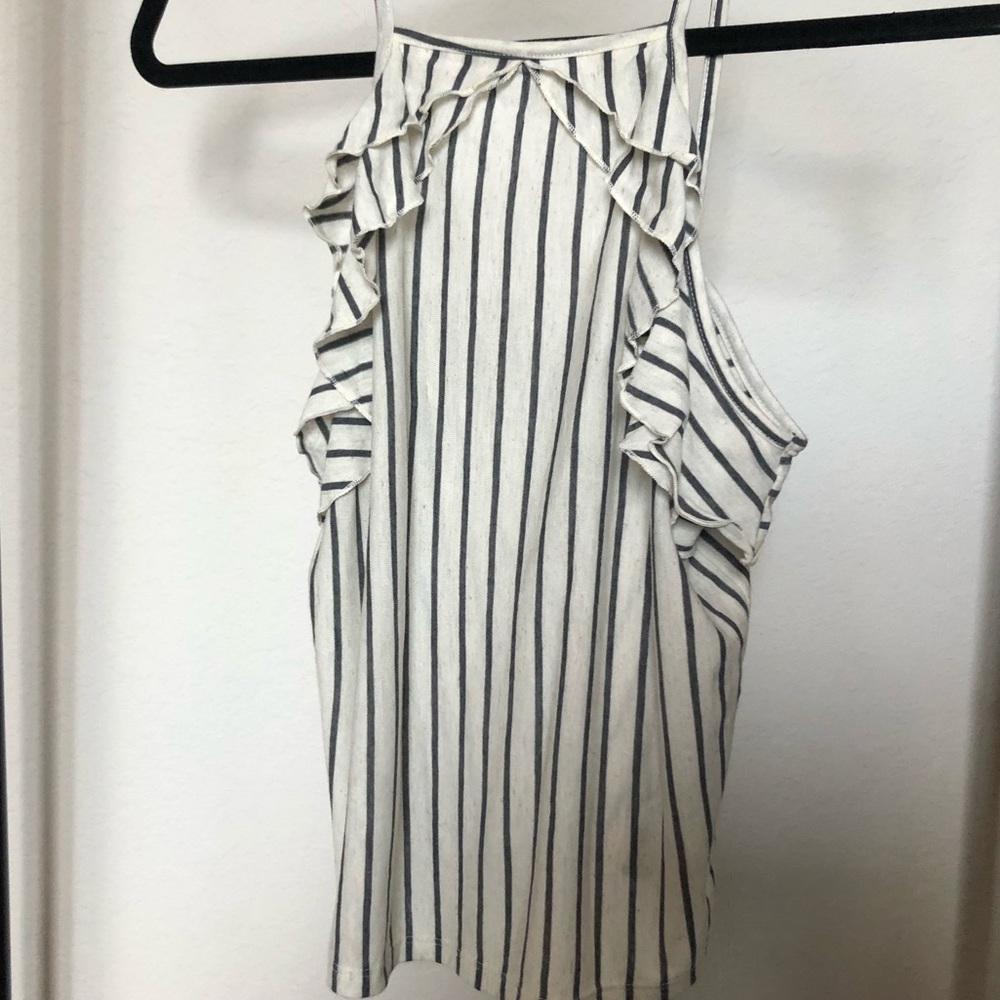 Striped summer top with ruffle